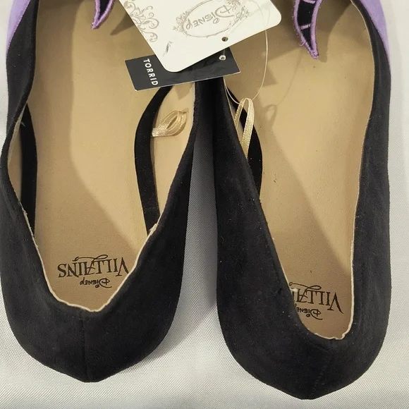 Torrid Disney Maleficient Villains Slip On Embroidered Purple Black Shoes - Picture 6 of 6
